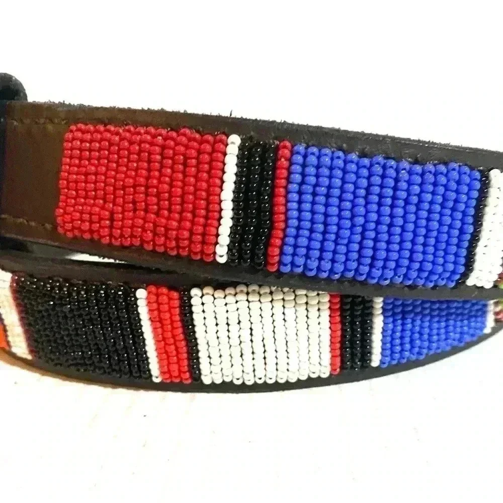 Handcrafted multicolors beaded unisex belt size 38